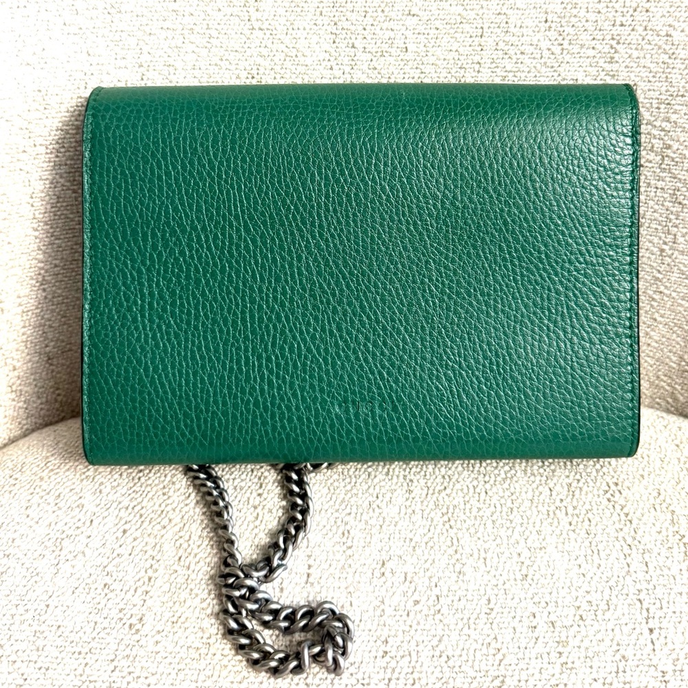 Authentic Gucci Dionysus mini bag emerald green leather silver chain strap - Picture 16 of 16